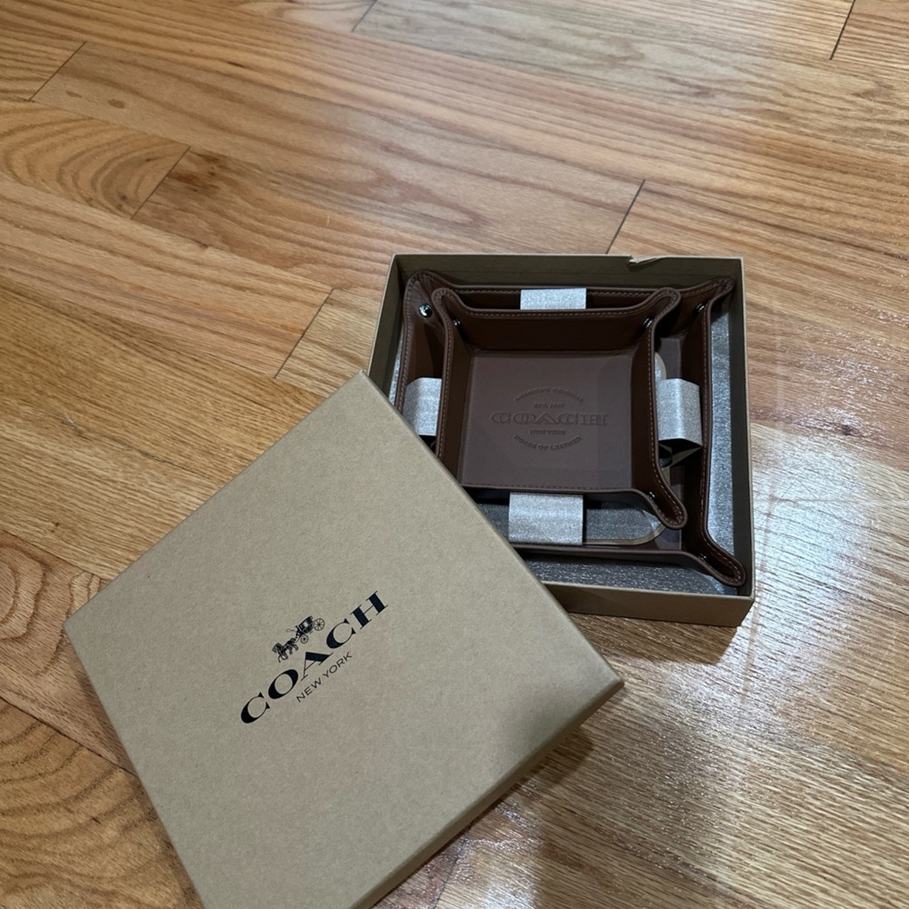 Coach Tan Leather Valet Tray